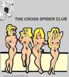 Cartoon: The Cross Spider Club (small) by cartoonharry tagged cross,spider,girls,naked,women,web,club