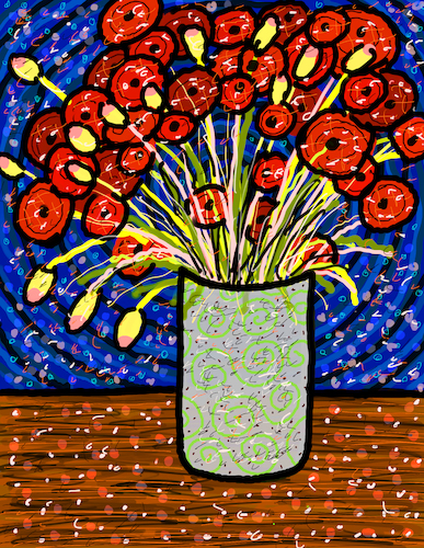 Cartoon: Mohnblumen in einer Vase (medium) by Pascal Kirchmair tagged vase,with,red,poppies,de,coquelicots,mohnblumen,in,einer,pascal,kirchmair,after,vincent,van,gogh,painting,fleurs,bunch,of,bouquet,blumenstrauß,ramo,flores,florero,jarron,vaso,azul,blu,buque,mazzo,di,fiori,flowers,blue,blumen,cuadro,quadro,bild,picture,artist,artiste,artista,kunst,künstler,illustration,drawing,zeichnung,cartoon,caricature,karikatur,ilustracion,dibujo,desenho,ink,disegno,ilustracao,illustrazione,illustratie,dessin,presse,du,jour,art,the,day,tekening,teckning,cartum,vineta,comica,vignetta,caricatura,portrait,porträt,portret,retrato,ritratto,digital,ipad,pro,procreate,peinture,digitale,vase,with,red,poppies,de,coquelicots,mohnblumen,in,einer,pascal,kirchmair,after,vincent,van,gogh,painting,fleurs,bunch,of,bouquet,blumenstrauß,ramo,flores,florero,jarron,vaso,azul,blu,buque,mazzo,di,fiori,flowers,blue,blumen,cuadro,quadro,bild,picture,artist,artiste,artista,kunst,künstler,illustration,drawing,zeichnung,cartoon,caricature,karikatur,ilustracion,dibujo,desenho,ink,disegno,ilustracao,illustrazione,illustratie,dessin,presse,du,jour,art,the,day,tekening,teckning,cartum,vineta,comica,vignetta,caricatura,portrait,porträt,portret,retrato,ritratto,digital,ipad,pro,procreate,peinture,digitale