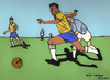 Cartoon: Pele (small) by Pascal Kirchmair tagged edison,arantes,do,nascimento,santos,new,york,cosmos,selecao,brasil,brasilien,bresil,brazil,pele