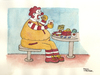 Cartoon: The real Ronald McDonald (small) by Pascal Kirchmair tagged karikatur,fettleibigkeit,ronald,mac,mc,donald,obesity,cartoon,obese,caricature