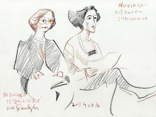 Cartoon: Female artists (medium) by Kestutis tagged art,kunst,female,artist,kestutis,lithuania,sketch