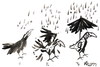 Cartoon: Corvus frugilegus - ROOK (small) by Kestutis tagged birds,philosophy,rain,rook,nature,kestutis,vogel