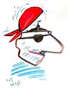 Cartoon: Dark eye. Dunkles Auge (small) by Kestutis tagged auge,pirate,eye,kestutis,lithuania,dark,submarine,dunkles,uboot
