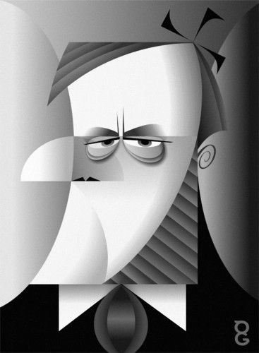 Cartoon: Richard Wagner (medium) by spot_on_george tagged caricature,wagner,richard