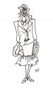 Cartoon: Line Drawing in Ink (small) by cindyteres tagged line,drawing,sketch,lady,catwalk,fashion,design,woman,female,girl,dress