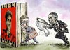 Cartoon: The other side of the nightmare (small) by Bob Row tagged orwell,snowden,obama,nsa,survelliance,1984