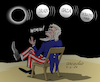 Cartoon: Times of darkness. (small) by Cartoonarcadio tagged eclispe uncle sam iran gaza ukraine russia