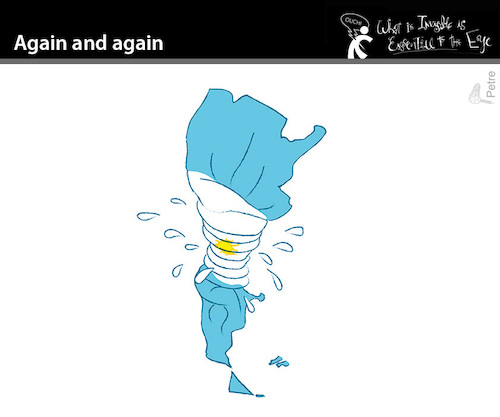 Cartoon: Again and again (medium) by PETRE tagged argentina,recession,crisis,rezession,again
