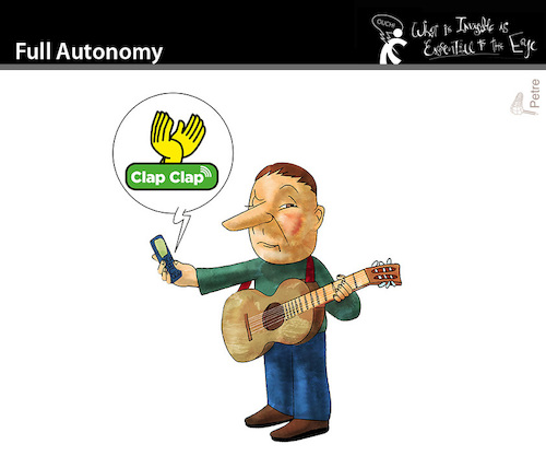 Cartoon: Total Autonomy (medium) by PETRE tagged succes,erfolg,clap,klatschen