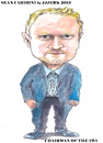 Cartoon: Chairman (small) by jjjerk tagged chairman,sean,caribini,irish,ireland,writers,union,writer,blue,cartoon,caricature,famous