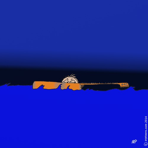 Cartoon: Floating Guitar (medium) by tonyp tagged arp,guitar,floating,float,arptoons
