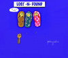 Cartoon: Lost and found thongs (small) by tonyp tagged arp,dirty,girls,old,man,walking,water,feet,costal,dogs,walks,cats,pot,arptoons,wacom,cartoons,space,dreams,music,ipad,camera,tonyp,baby,thongs