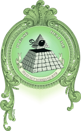 Cartoon: The All Missing Eye (medium) by LeeFelo tagged symbol,bill,dollar,pyramid,mystic,mysticism,seeing,eye,missing,all