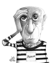 Cartoon: Pablo Picasso (small) by tamer_youssef tagged pablo,picasso,spain,painter,cubist,cubisim,caricature,cartoon,portrait,pencil,art,illustration,sketch,tamer,youssef,egypt,usa