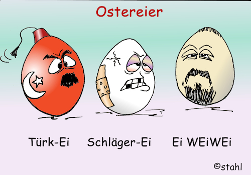 Cartoon: Türk-ei (medium) by wista tagged türkei,schlägerei,ai,weiwei,ostern,ostereier,färben,ei,eier,türkei,schlägerei,ai,weiwei,ostern,ostereier,färben,ei,eier