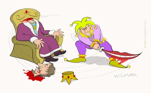 Cartoon: The sword of humor (medium) by Wilmarx tagged jester,humor
