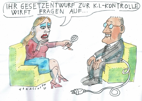 Cartoon: KI (medium) by Jan Tomaschoff tagged roboter,künstliche,intelligenz,roboter,künstliche,intelligenz