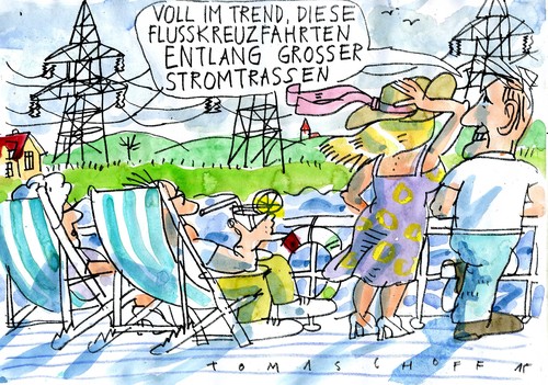 Cartoon: Kreuzfahrt (medium) by Jan Tomaschoff tagged energiewende,urlaub,luxus,luxus,urlaub,energiewende