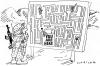 Cartoon: You Are Here (small) by Jan Tomaschoff tagged usa,war,iraq,afghanistan,road,map