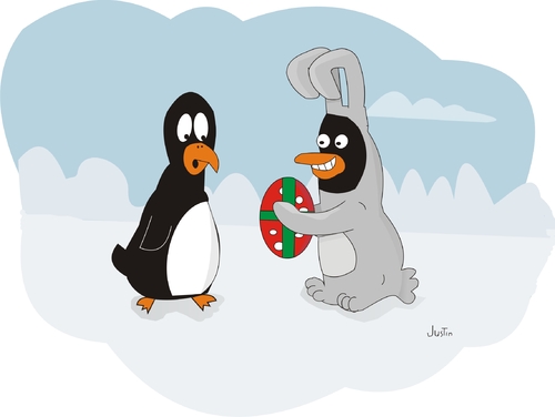 Cartoon: pinguins pascoa (medium) by claude292 tagged eggs,puinguins
