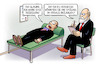 Cartoon: In der Rezession (small) by Harm Bengen tagged wirtschaft,rezession,sitzung,voraus,bezahlen,psychiater,psychologe,unternehmer,kapitalist,harm,bengen,cartoon,karikatur