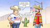 Cartoon: Mauer-Kosten (small) by Harm Bengen tagged mauer,kosten,bezahlen,usa,mexiko,migration,verteidigungsetat,verteidigungshaushalt,trump,harm,bengen,cartoon,karikatur