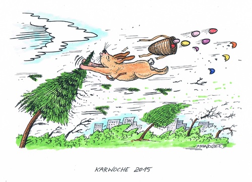 Cartoon: Stürmische Vorosterzeit (medium) by mandzel tagged orkan,ostern,osterhase,ostereier,orkan,ostern,osterhase,ostereier
