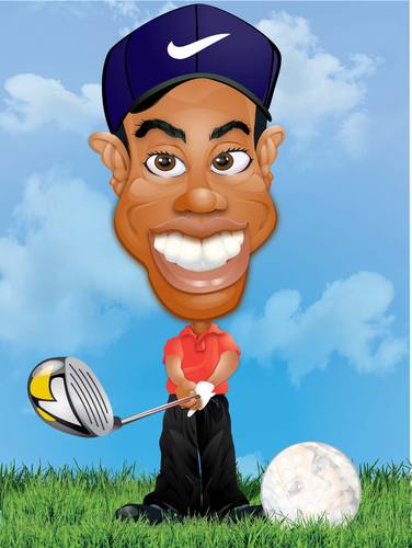 Cartoon: Tiger Woods (medium) by buzz tagged tiger