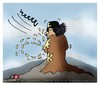 Cartoon: Against the wind... (small) by saadet demir yalcin tagged saadet,sdy,gaddafi,libya,end
