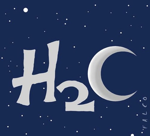 Cartoon: H2O (medium) by alexfalcocartoons tagged h2o,moon,water