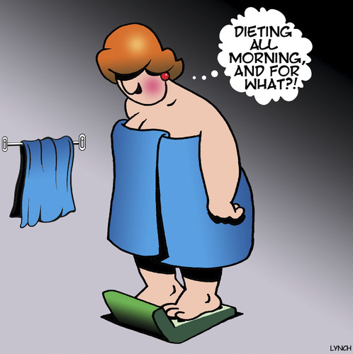 Cartoon: Dieting (medium) by toons tagged diets,bathroom,scales,overweight,obesity,fat,diets,bathroom,scales,overweight,obesity,fat