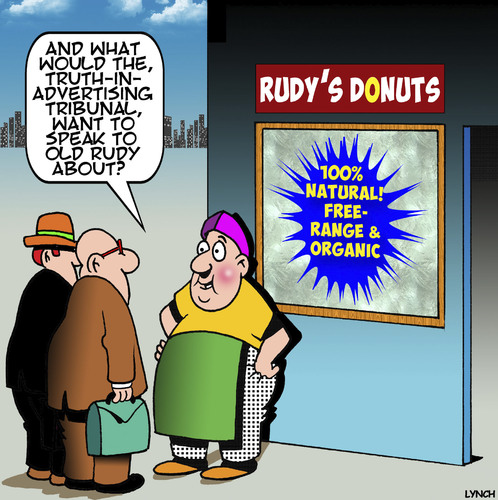 Cartoon: Donuts (medium) by toons tagged health,foods,truth,in,advertising,free,range,natural,organic,health,foods,truth,in,advertising,free,range,natural,organic