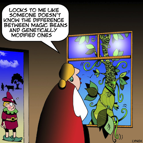 Cartoon: Genetically modified beans (medium) by toons tagged jack,and,the,beanstalk,fairy,tales,gm,foods,genetically,modified,beans,diet,jack,and,the,beanstalk,fairy,tales,gm,foods,genetically,modified,beans,diet