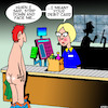Cartoon: Debit card (small) by toons tagged credit,cards,supermarket,checkout,debit,card,naked,stripping