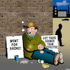 Cartoon: Go for broke (small) by toons tagged begging,going,for,broke,bankrupt,homeless