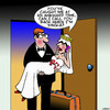 Cartoon: Just married (small) by toons tagged just,married,carry,across,the,threshold,mobile,phone