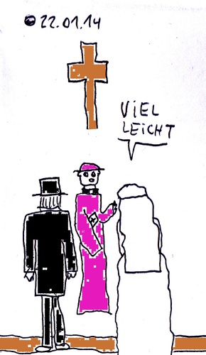 Cartoon: Vielleicht (medium) by Müller tagged heirat,trauung,hochzeit,kirche,braut,bräutigam,marriage,church,bride