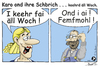 Cartoon: Karo  - keehrd äll Woch (small) by TOSKIO-SCHWAEBISCH tagged toskio,vtms,cartoon,tex,pander,karo,sprüche,schwäbisches,schwääbisches,schwaebisches,schwäbische,kehrwoche,einkehr,hebbe