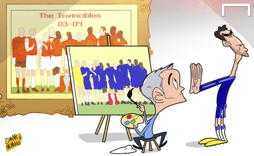 Cartoon: Chelsea to Invincibles (medium) by omomani tagged chelsea,arsenal