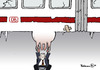 Cartoon: DB melken (small) by Pfohlmann tagged db,deutsche,bahn,schäuble,finanzminister,dividende,börsengang,chaos,winter,verkehr,melken,kuh,melkkuh