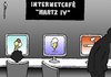 Cartoon: HartzIV-Internetcafe (small) by Pfohlmann tagged hartz,iv,alg,ii,internetcafe,internet,internetzugang,internetanschluss,regelsatz,erhöhung,alkohol,zigaretten