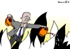 Cartoon: Obamas Löschversuch (small) by Pfohlmann tagged karikatur,cartoon,2016,color,usa,obama,rede,empathie,feuer,löschen,brand,gesellschaft,riss,gewalt,rassismus,polizei,schwarze,farbige,mord,erschießen,polizisten,schüsse,opfer,gießkanne