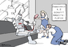 Cartoon: Roboter 4.0 (small) by Pfohlmann tagged karikatur,cartoon,2015,color,farbe,deutschland,hannover,messe,industrie,roboter,automatisierung,arbeitsplätze,wachstum,arbeitskräfte,menschen,arbeitskraft,rationalisierung,vernetzung,produktion