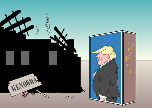 Cartoon: Trump in Kenosha (medium) by Erl tagged politik,usa,wahl,präsidentschaft,wahlkampf,präsident,donald,trump,law,and,order,angst,schüren,rassimus,proteste,unruhen,kenosha,besuch,provokation,zündhölzer,zündholzschachtel,streichhölzer,streichholzschachtel,karikatur,erl,politik,usa,wahl,präsidentschaft,wahlkampf,präsident,donald,trump,law,and,order,angst,schüren,rassimus,proteste,unruhen,kenosha,besuch,provokation,zündhölzer,zündholzschachtel,streichhölzer,streichholzschachtel,karikatur,erl