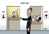 Cartoon: Obama Abrüstung (small) by Erl tagged usa,präsident,obama,besuch,deutschland,berlin,rede,abrüstung,atomwaffen,aufrüpstung,überwachung,prism,internet,rüstung,aufzug,paternoster,auf,ab