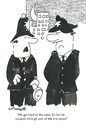 Cartoon: exits and entrances (small) by EASTERBY tagged police,watching,waiting