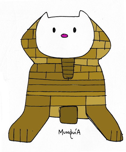 Cartoon: Hello Sphinx (medium) by Munguia tagged hello,kitty,giza,sphinx,egypt,egyptian,cat,parody,cartoon