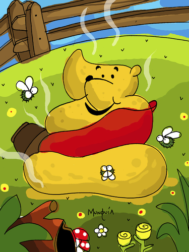 Cartoon: How cute is Winnie the Poo (medium) by Munguia tagged headline,news,cnn,disney,politics
