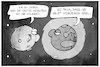 Cartoon: 50 Jahre Mondlandung (small) by Kostas Koufogiorgos tagged karikatur,koufogiorgos,illustration,cartoon,mondlandung,50,erde,mond,menschen,bevölkerung,weltall,planten