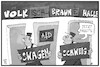 Cartoon: AfD-Bundesparteitag (small) by Kostas Koufogiorgos tagged karikatur,koufogiorgos,illustration,cartoon,afd,bundesparteitag,braunschweig,volkswagen,vw,betriebsrat,schriftzug,umgestaltung,partei,protest
